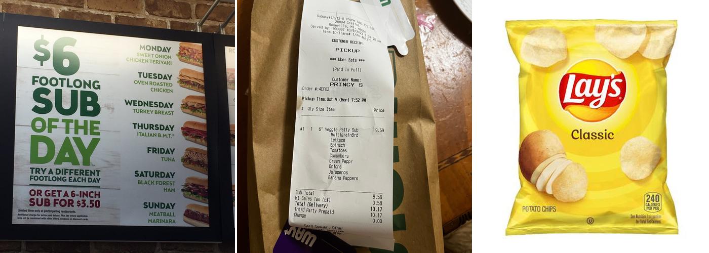 Subway Menu