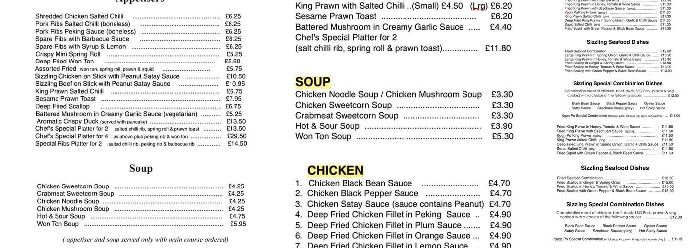New Mandarin House Menu