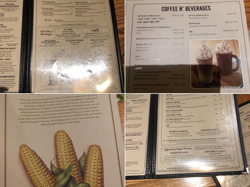 Cracker Barrel Old Country Store Menu