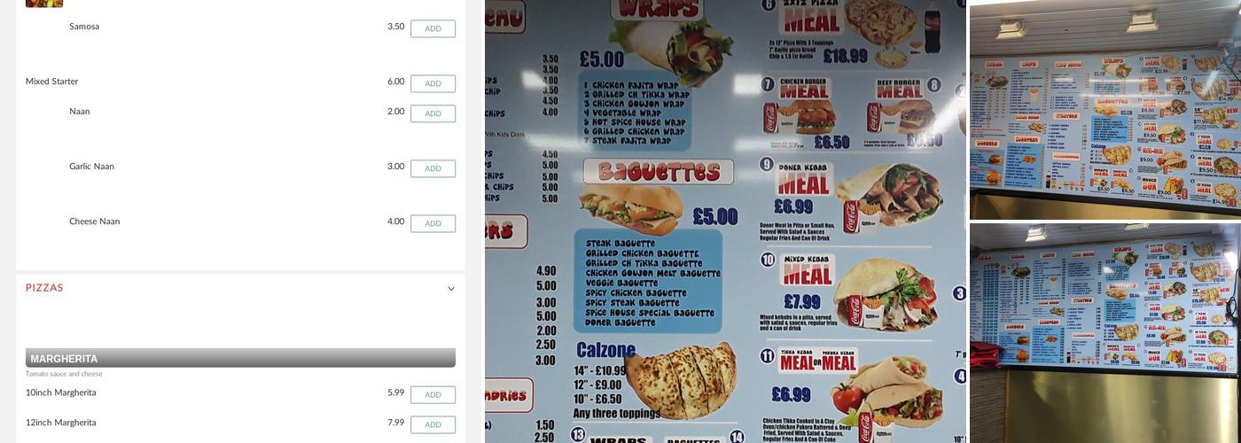 Spice House Portadown Menu