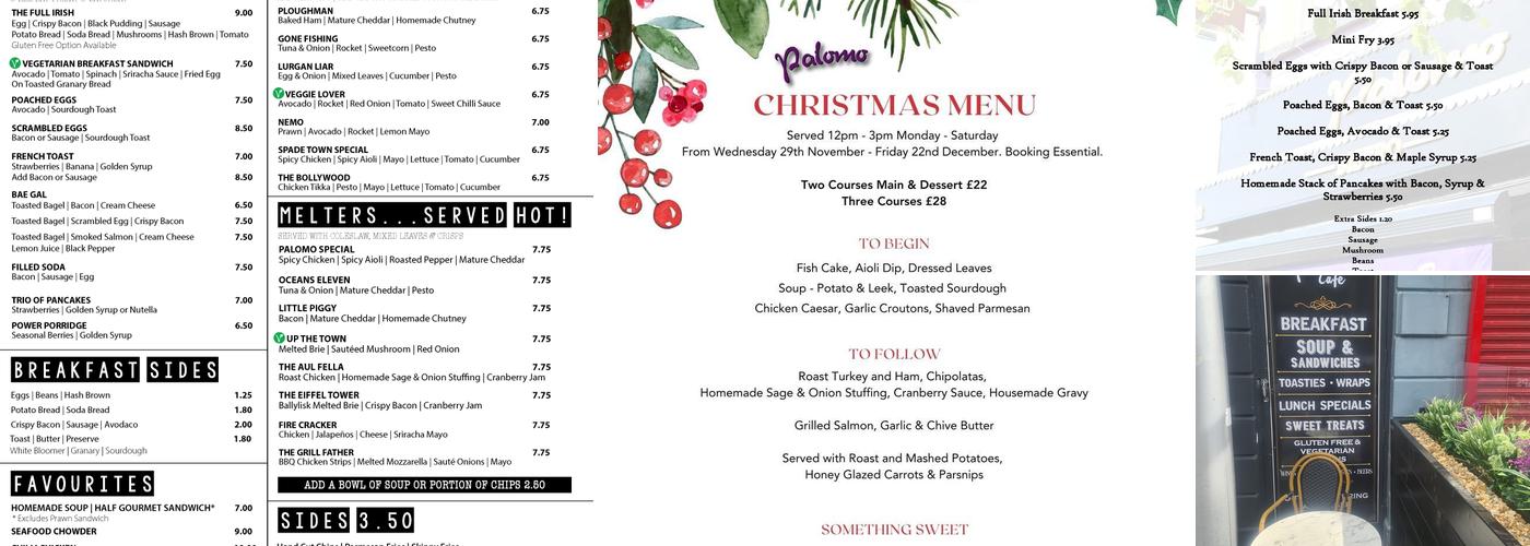 Palomo Cafe & Bistro Menu