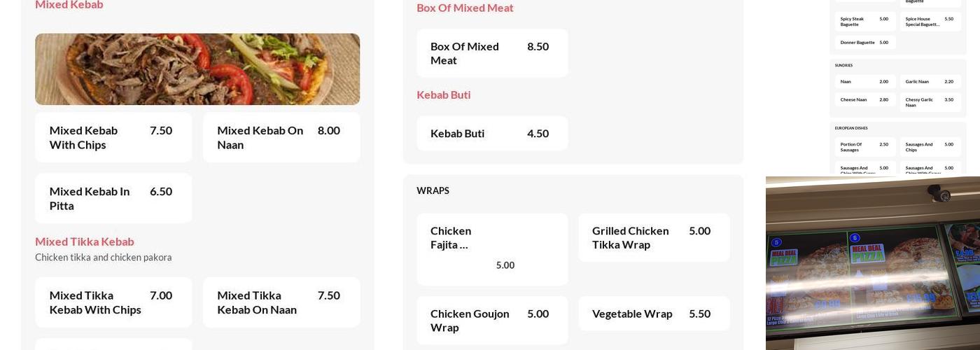 Spice House Lurgan Menu