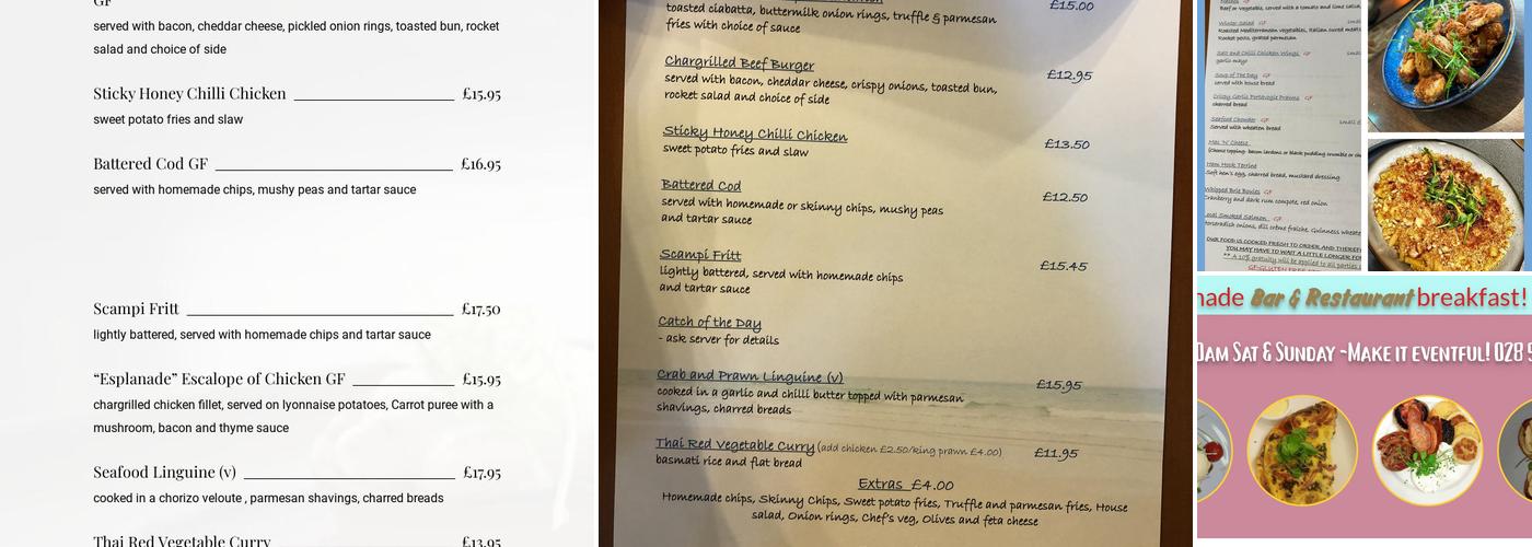 Esplanade Bar and Restaurant Menu