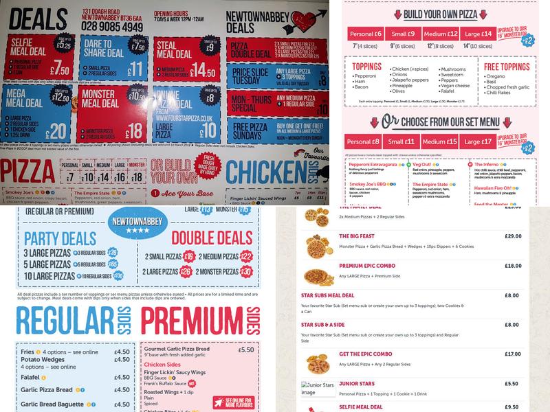 Four Star Pizza Newtownabbey Menu