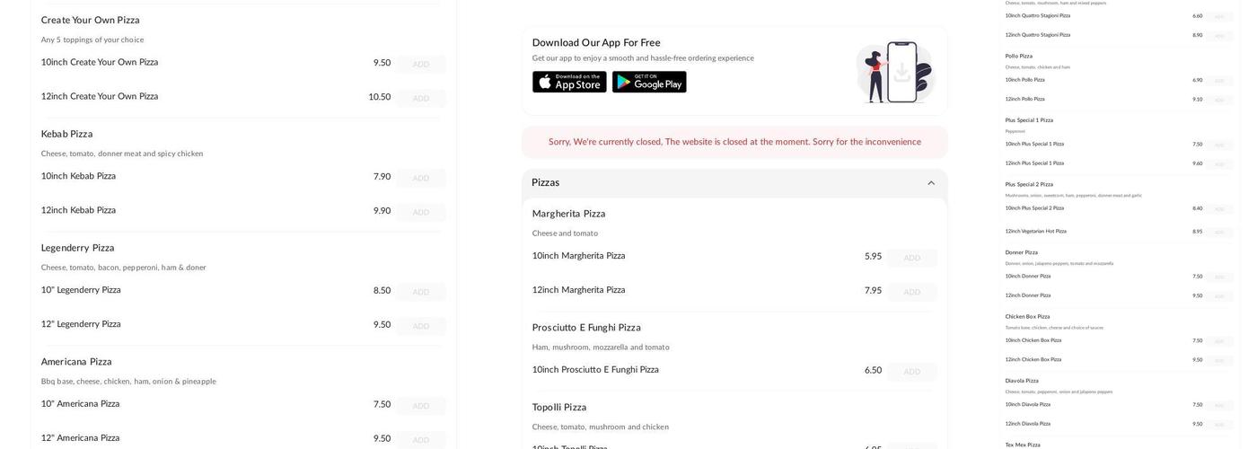 Pizza Kebab Plus Menu