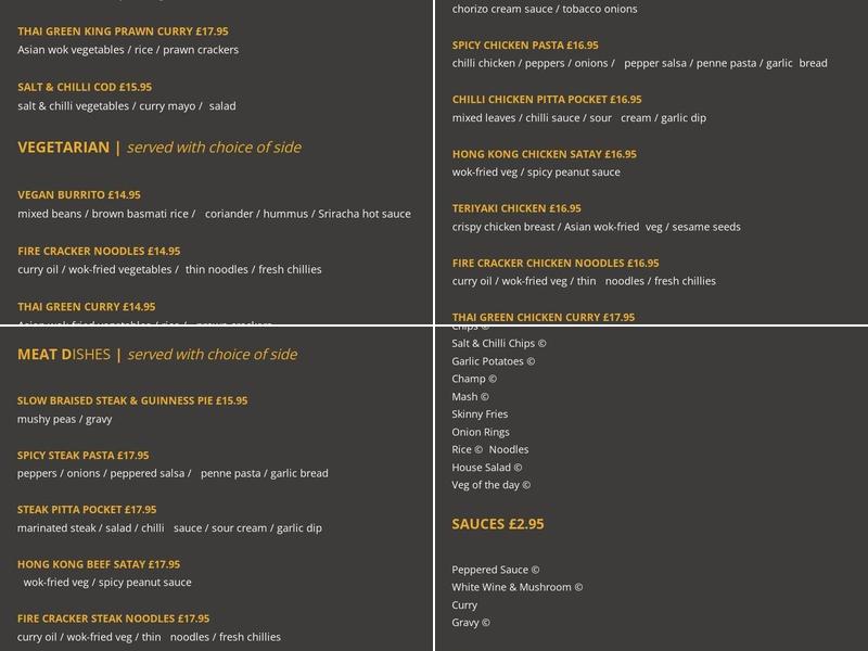 The Gate Bistro Menu