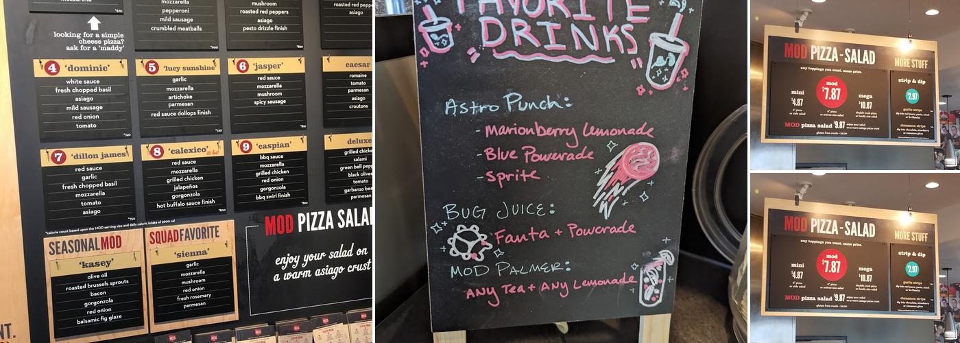 MOD Pizza Menu