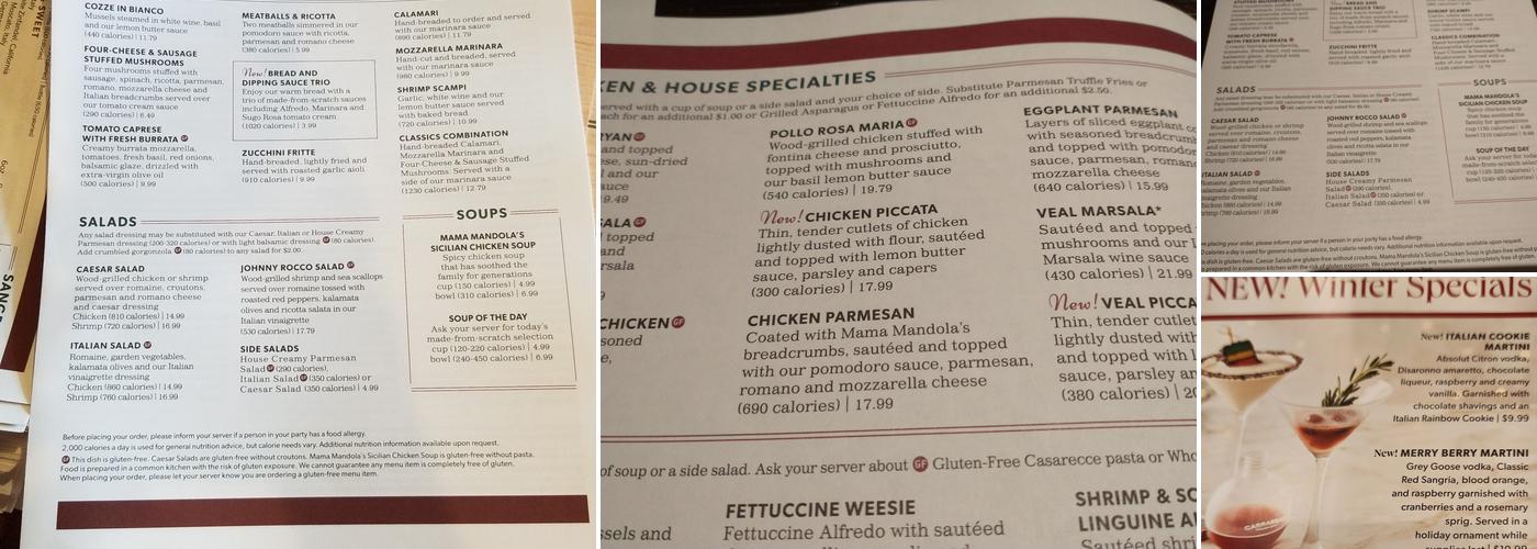 Carrabba's Italian Grill Menu