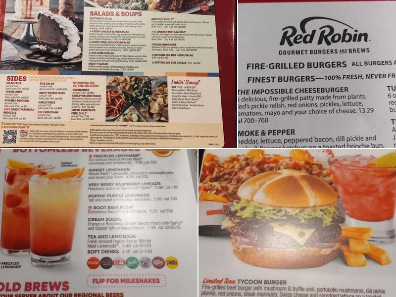 Red Robin Gourmet Burgers and Brews Menu
