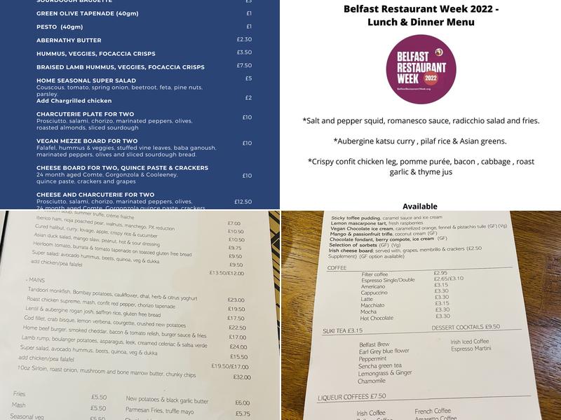 Home Restaurant Menu