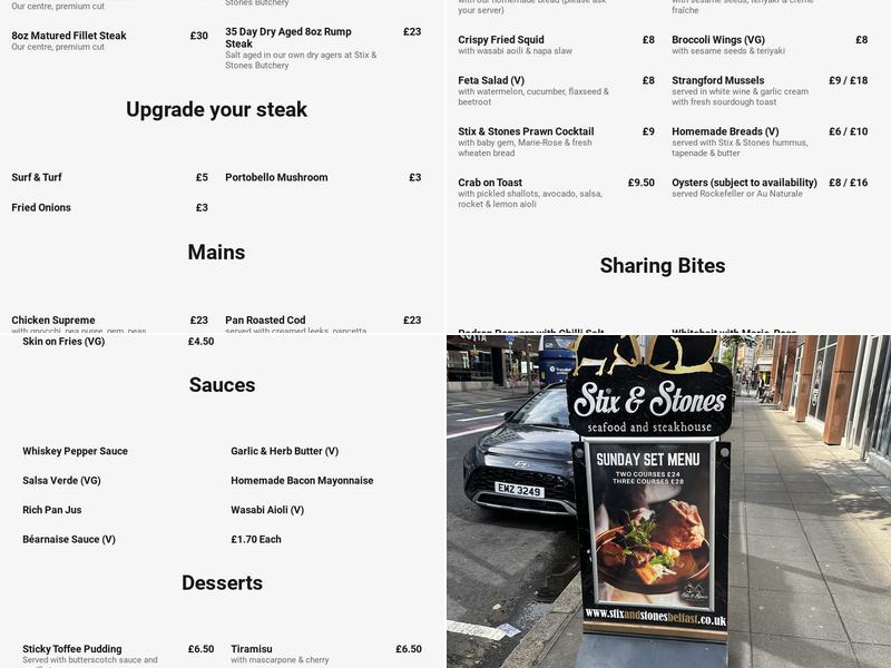 Stix and Stones City Centre Menu