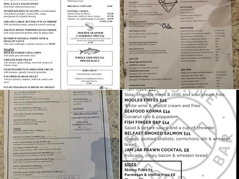 Mourne Seafood Bar Menu