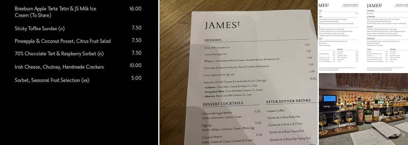 JAMES ST Menu