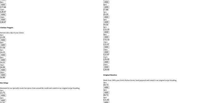 Tennessee Fried Chicken Neath Menu