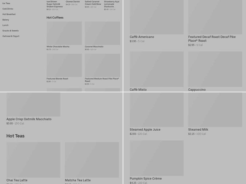Starbucks Menu