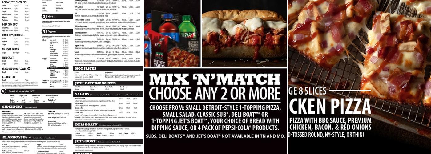 Jet's Pizza Menu