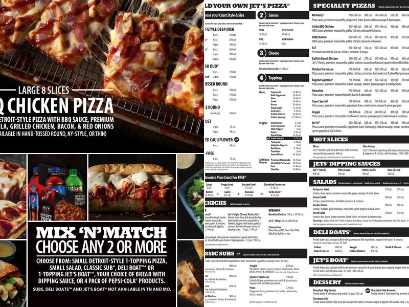 Jet's Pizza Menu
