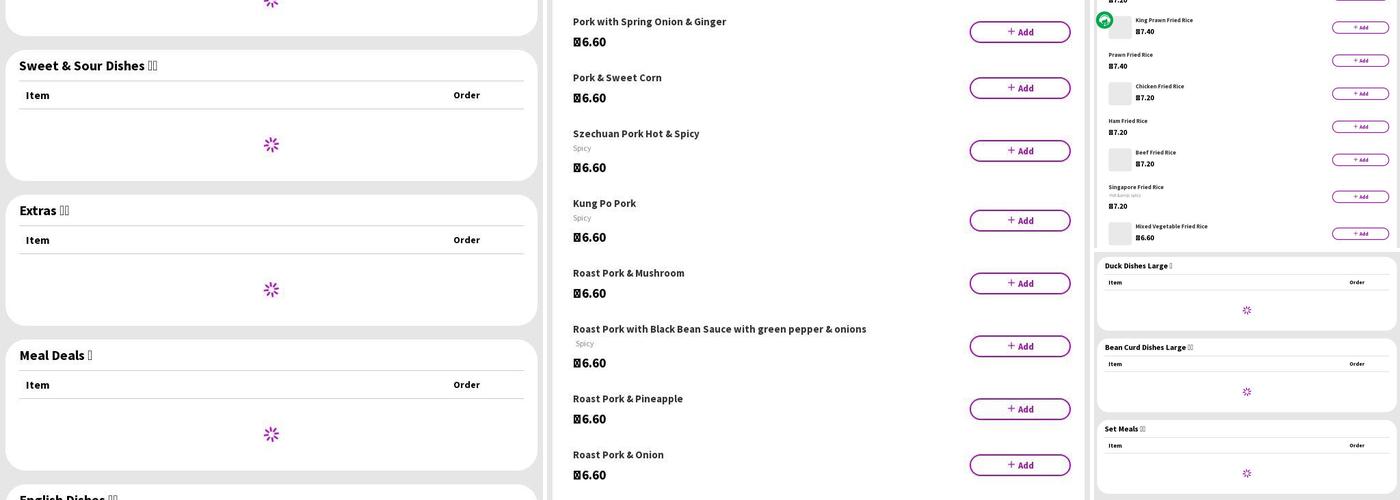 Grawen Chinese Takeaway Menu