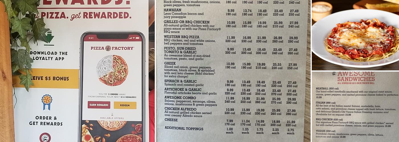 Pizza Factory Menu