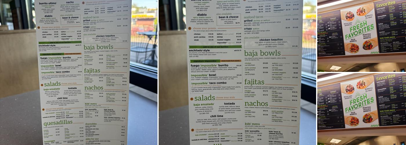 Baja Fresh Menu