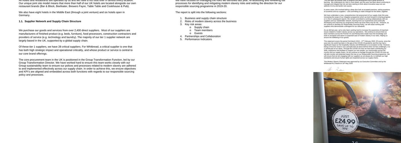 Premier Inn Swansea Waterfront hotel Menu