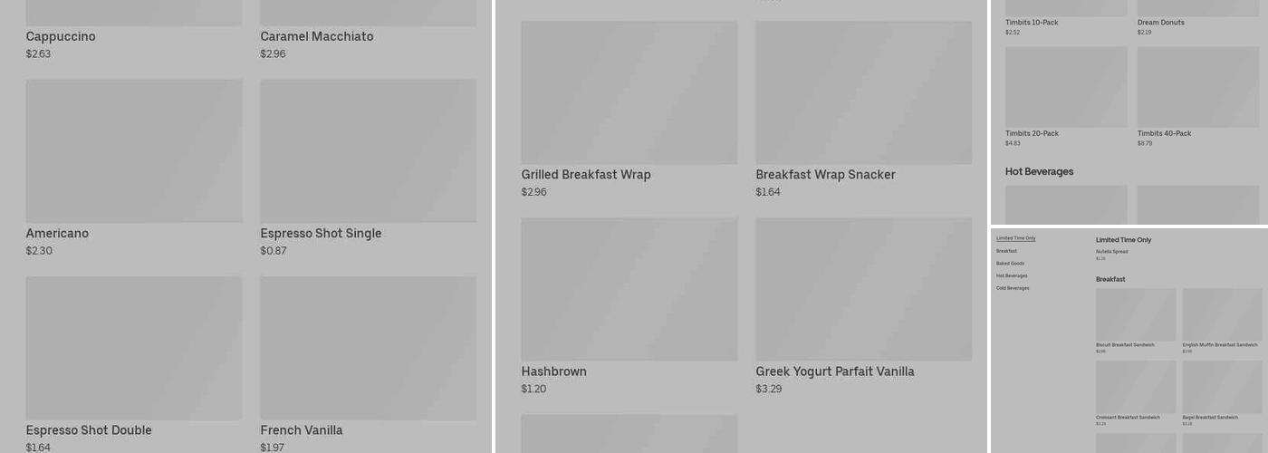 Tim Hortons Menu