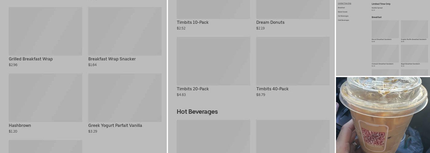 Tim Hortons Menu