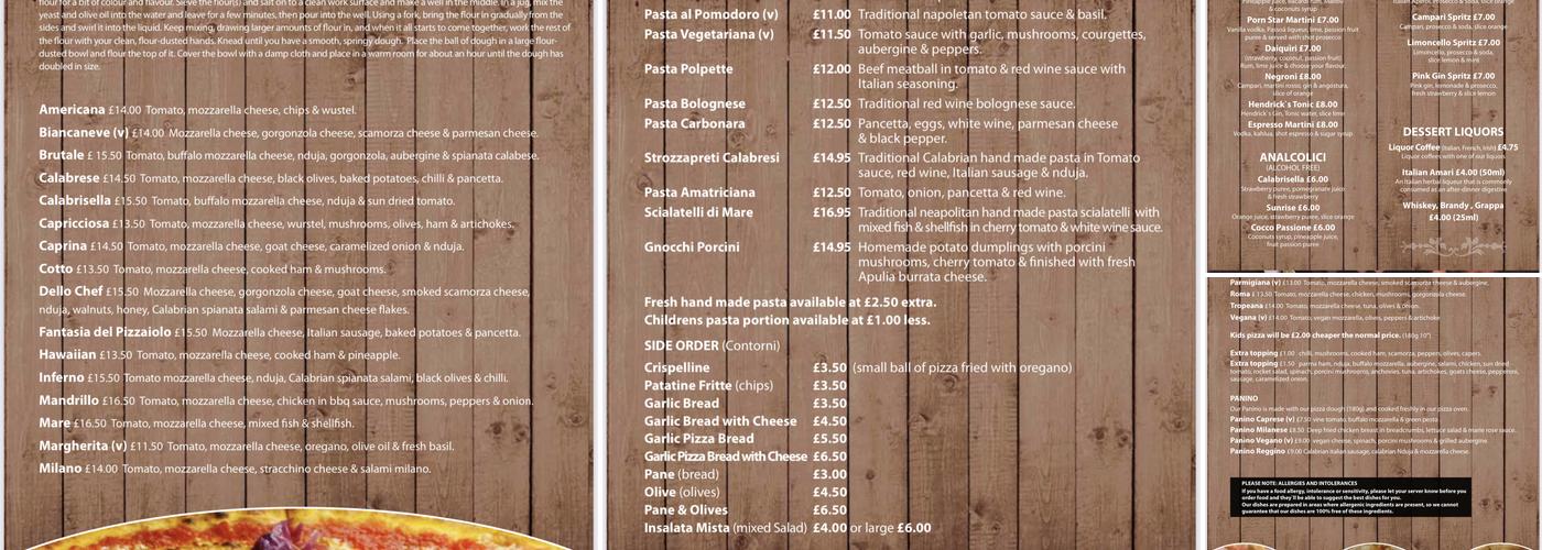 Calabrisella Canton Menu