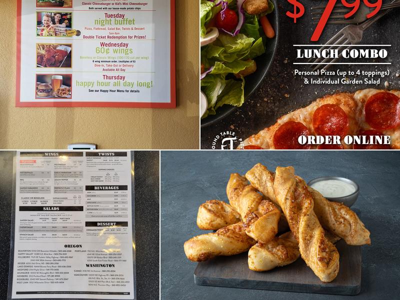 Round Table Pizza Menu