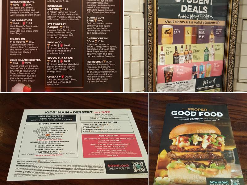 Yates - Cardiff Menu