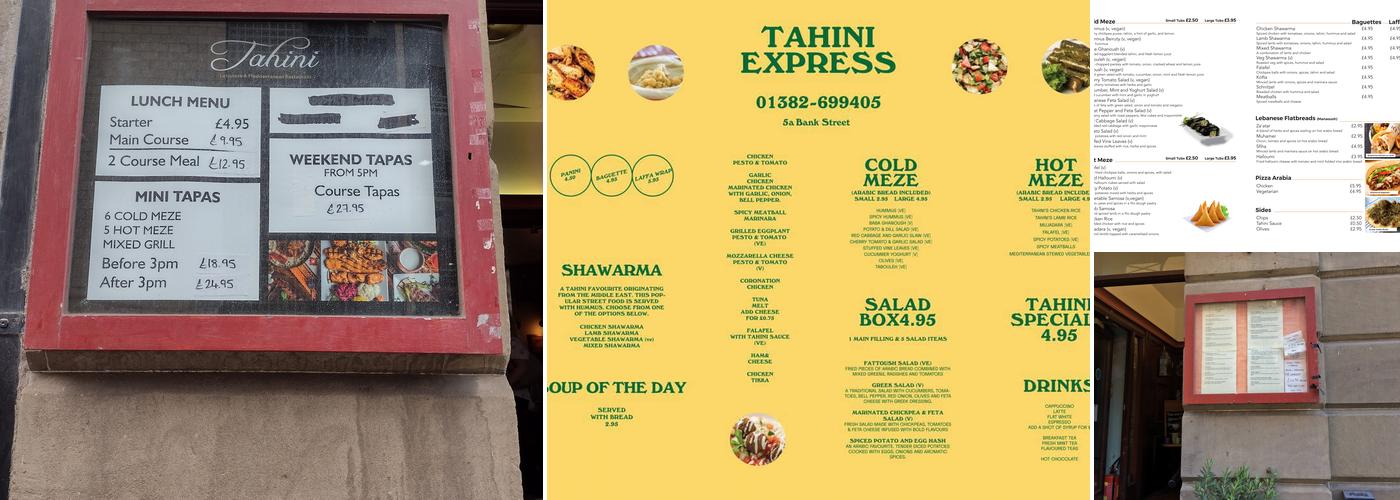 Tahini Menu