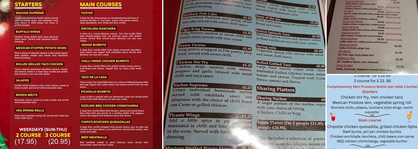 Mexican Grill Dundee Menu