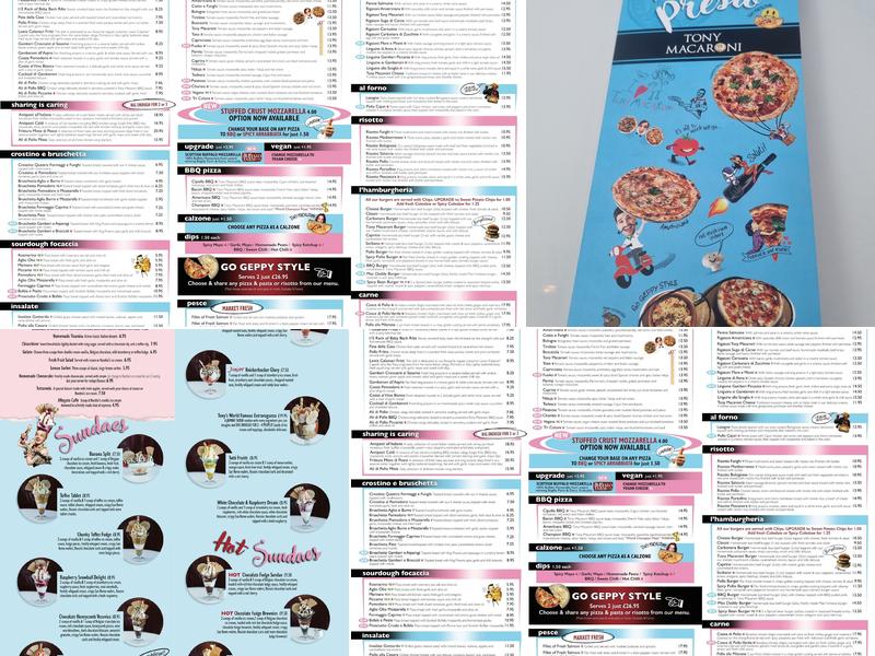Tony Macaroni Menu