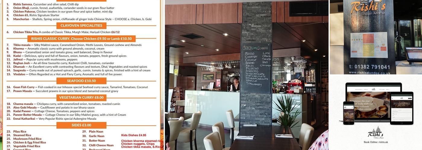 Rishi's Indian Aroma Menu