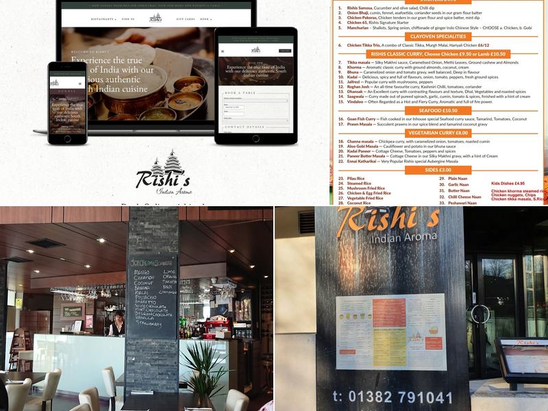 Rishi's Indian Aroma Menu