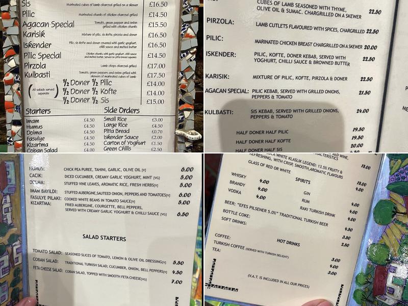 Agacan Turkish Restaurant Menu