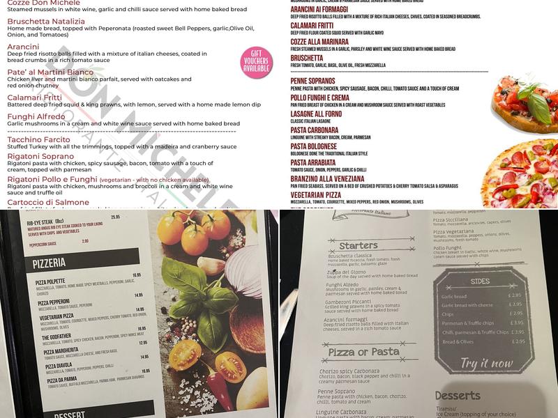 Don Michele Italian Restaurant Menu