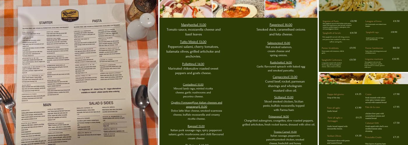 Rustico Menu