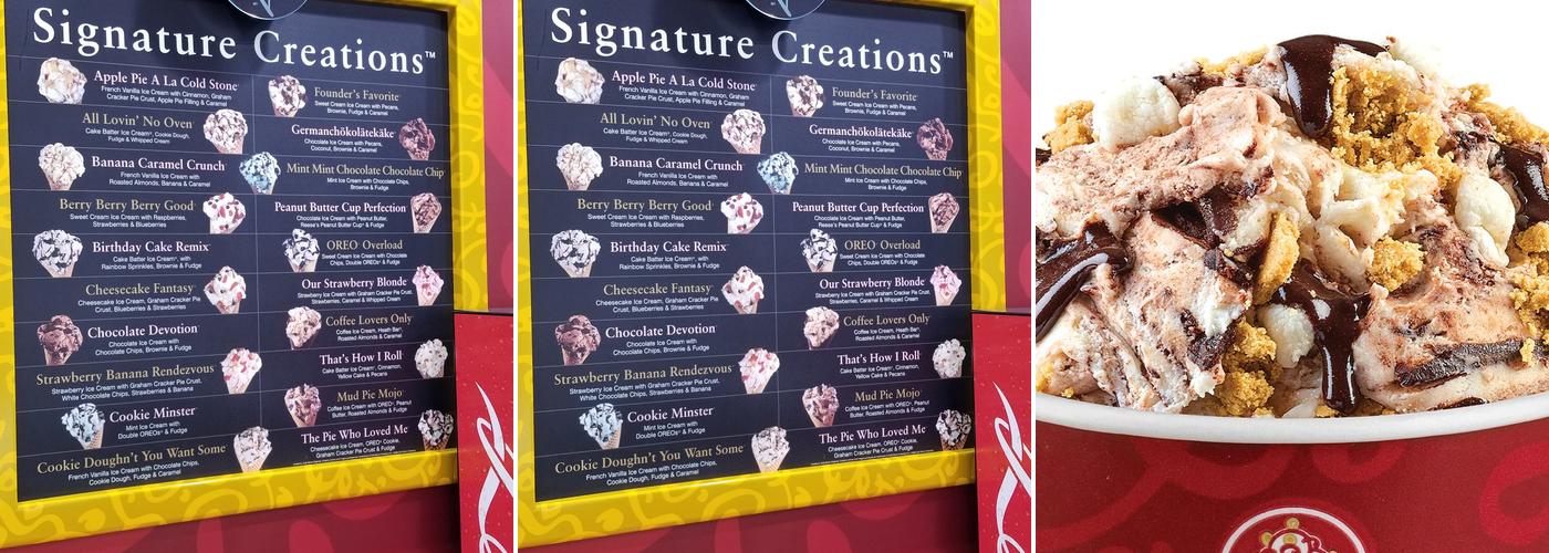 Cold Stone Creamery Menu