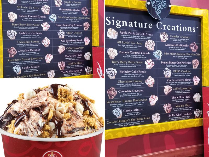 Cold Stone Creamery Menu