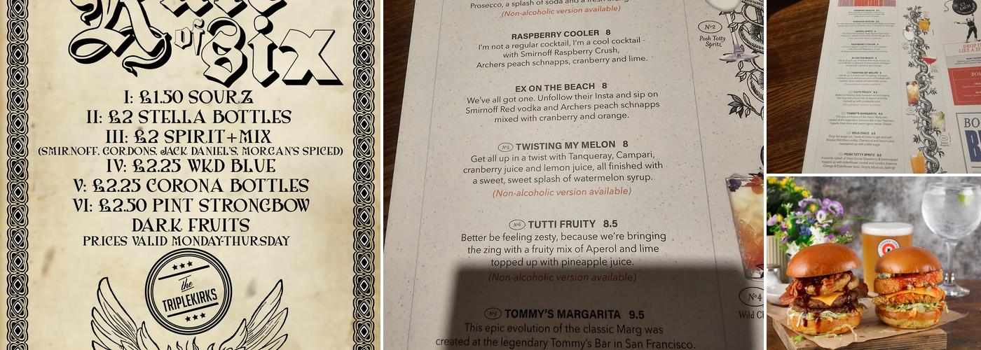 The Triplekirks Menu