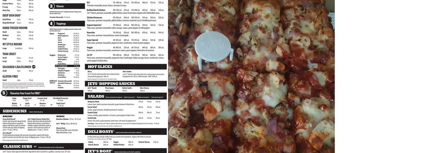 Jet's Pizza Menu