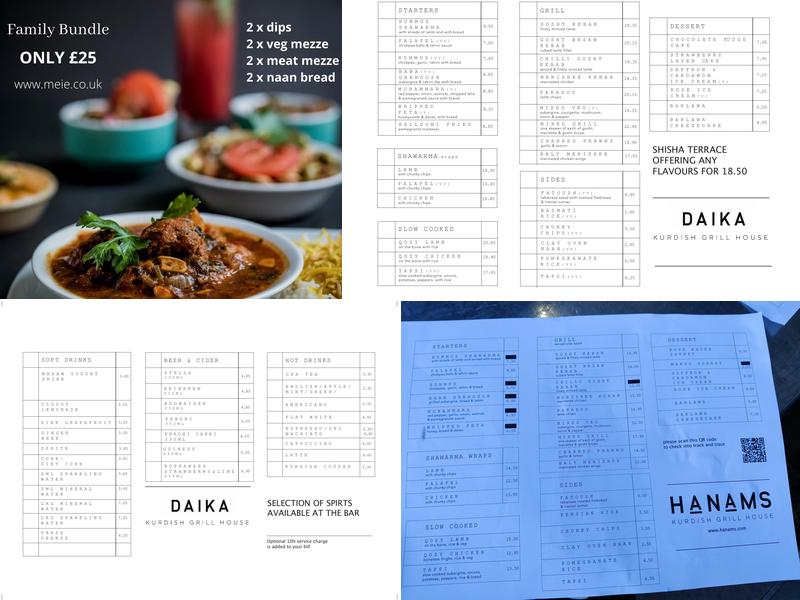 Daika Kanm Kurdish Grill Menu