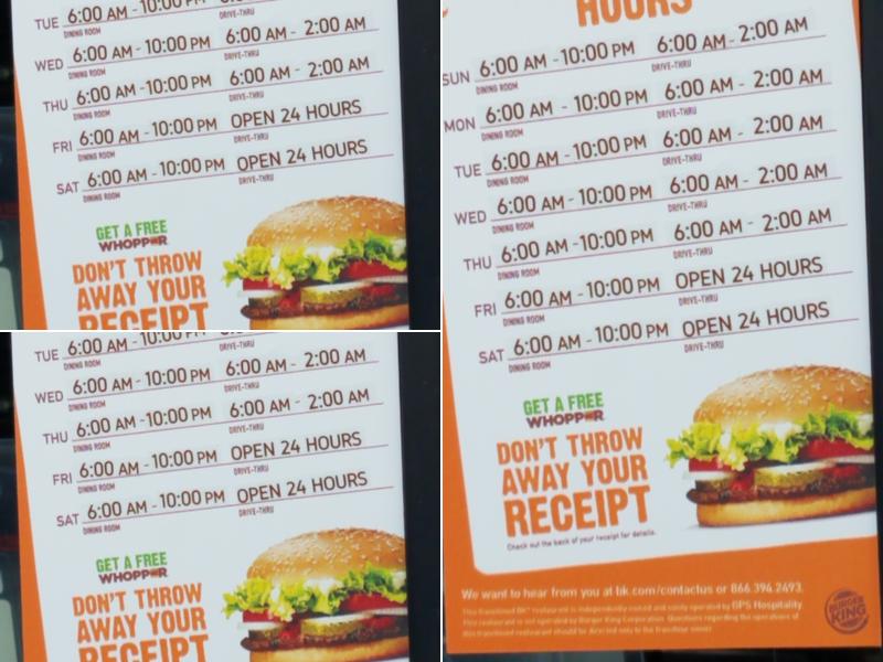 Burger King Menu