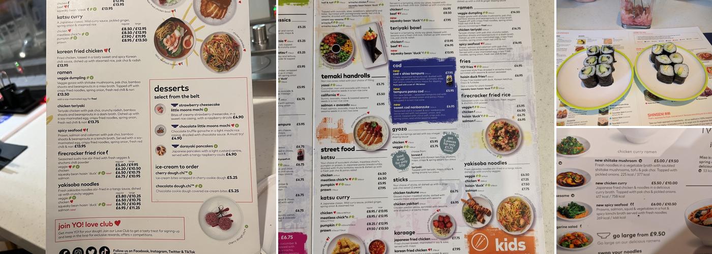 YO! Edinburgh Princes St Menu