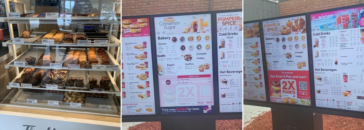 Tim Hortons Menu