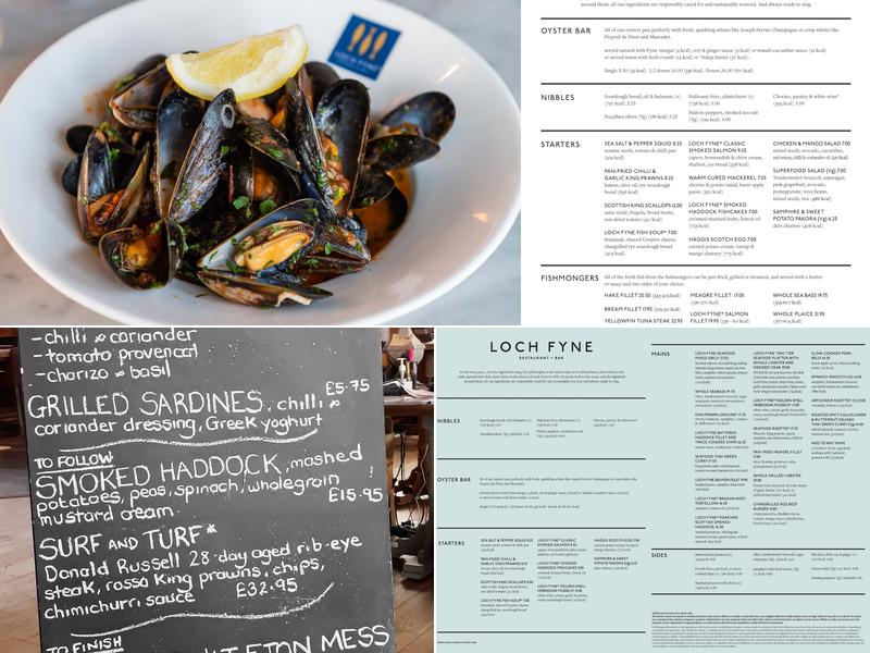Loch Fyne Restaurant and Bar Menu
