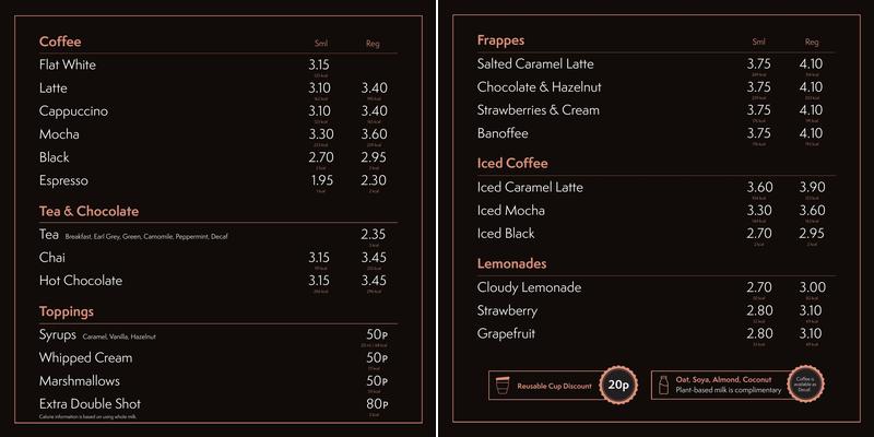 AMT Coffee Menu