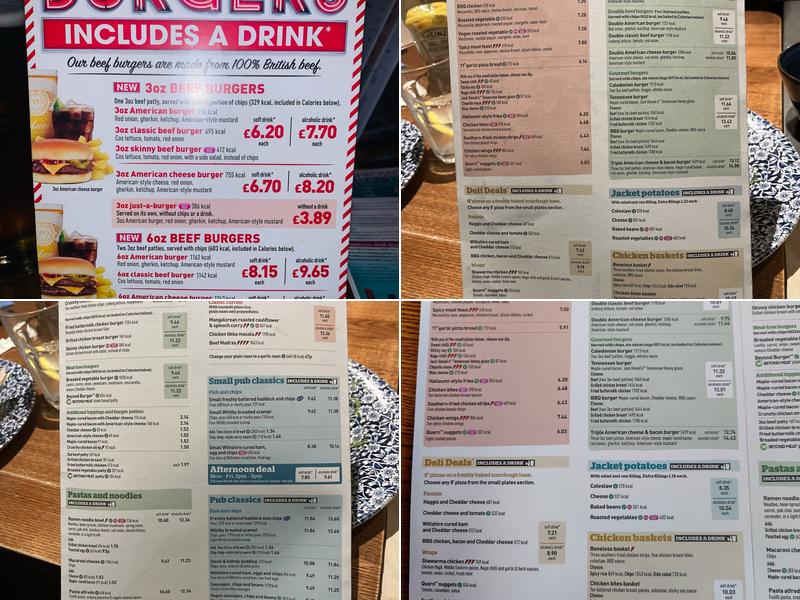 The Booking Office - JD Wetherspoon Menu