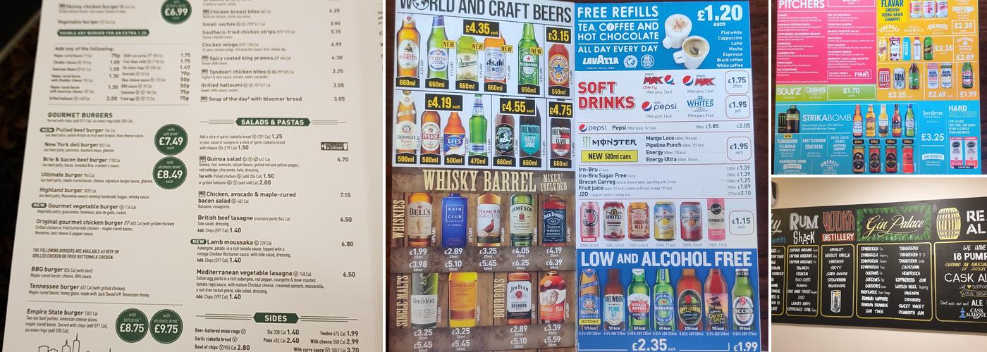 The Standing Order - JD Wetherspoon Menu